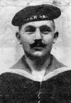 Hans Peter Petersen som værnepligtig på panserskibet "Peder Skram" 1909